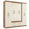 Guarda-Roupa Casal Barbados 8 Portas 4 Gavetas Jatoba/Areia - Pnr Móveis