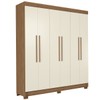 Guarda-Roupa Casal Ampére 6 Portas 2 Gavetas Jatoba/Areia - Pnr Móveis