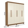 Guarda-Roupa Casal Ampére 6 Portas 2 Gavetas Jatoba/Areia - Pnr Móveis