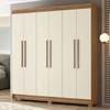 Guarda-Roupa Casal Ampére 6 Portas 2 Gavetas Jatoba/Areia - Pnr Móveis