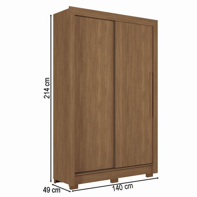 Guarda-Roupa Solteiro Jardins 2 Portas 2 Gavetas Jatoba - Pnr Móveis