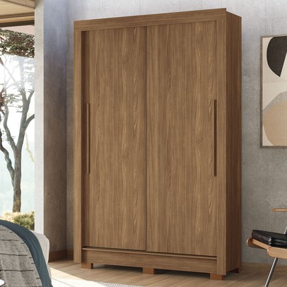 Guarda-Roupa Solteiro Jardins 2 Portas 2 Gavetas Jatoba - Pnr Móveis