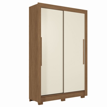 Guarda-Roupa Solteiro Jardins 2 Portas 2 Gavetas Jatoba/Areia - Pnr Móveis