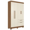 Guarda-Roupa Solteiro Sonora 4 Portas 2 Gavetas Jatoba/Areia - Pnr Móveis