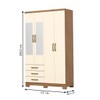 Guarda Roupa Solteiro 04 Portas e  03 Gavetas C/ Espelho Caju