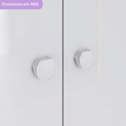 Quarto de Bebê Completo Bala de Menta 3 Portas 7 Gavetas Rústico/Branco - Henn