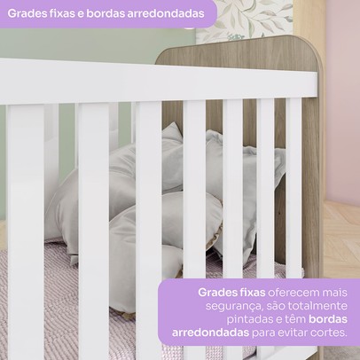 Quarto de Bebê Completo Labirinto 4 Gavetas Rústico/Branco - Henn