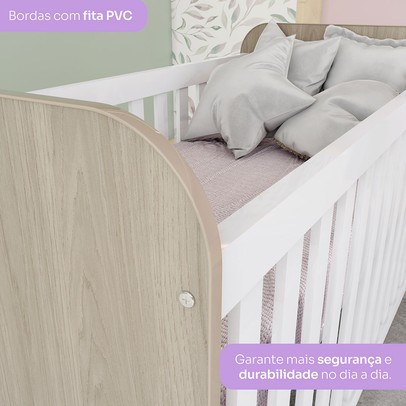 Quarto de Bebê Completo Labirinto 4 Gavetas Rústico/Branco - Henn