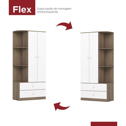 Quarto de Bebê Completo Labirinto 2 Portas 6 Gavetas Rústico/Branco - Henn