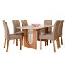 Mesa de Jantar 6 Lugares Valentina Juliana com Vidro Cinamomo/Off White/Bege - Cimol