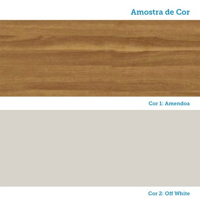 Armário de Cozinha Modulada com Balcão e Tampo 8 Portas 4 Gavetas ágata 100% Mdf Vidro Reflecta Amêndoa/Off White - Pnr Móveis