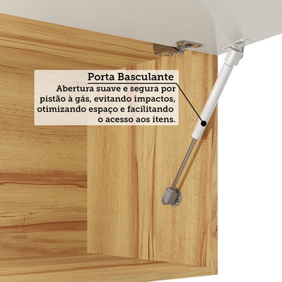Armário de Cozinha Canto com Balcão e Tampo 14 Portas 4 Gavetas Pérola 100% Mdf Vidro Reflecta Amêndoa/White - Pnr Móveis