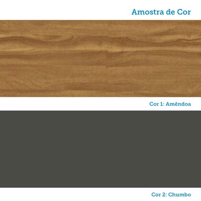 Armário de Cozinha Modulada Canto com Balcão e Tampo 14 Portas 4 Gavetas ágata 100% Mdf Vidro Reflecta Amêndoa/Chumbo - Pnr Móveis