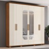 Guarda-Roupa Casal ávila 6 Portas 4 Gavetas com Espelho Nature/Off White - Henn