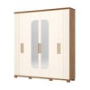 Guarda-Roupa Casal ávila 6 Portas 4 Gavetas com Espelho Nature/Off White - Henn