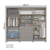 Guarda-Roupa Casal Americano 6 Portas 4 Gavetas De48 Cinza - Henn