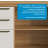 Armário de Cozinha com Balcão e Tampo 5 Portas 5 Gavetas Pérola 100% Mdf Vidro Reflecta Amêndoa/Off White - Pnr Móveis