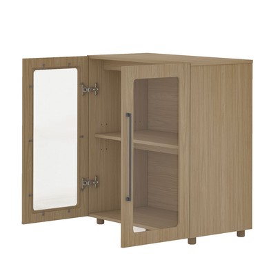 Balcão Buffet Mia 2 Portas com Vidro 100% Mdf Riveira - Artely Móveis