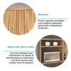 Armário de Cozinha Modulada com Balcão e Tampo 13 Portas 3 Gavetas Nice Fresado 100% Mdf Amêndoa/Chumbo - Pnr Móveis