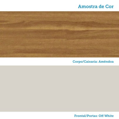 Armário de Cozinha Modulada com Balcão e Tampo 13 Portas 3 Gavetas Nice Fresado com Prateleira 100% Mdf Amêndoa/Off White - Pnr Móveis
