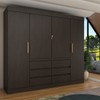 Guarda-Roupa Casal Luxúria 4 Portas 6 Gavetas ébano - Panorama Móveis