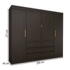 Guarda-Roupa Casal Luxúria 4 Portas 6 Gavetas ébano - Panorama Móveis