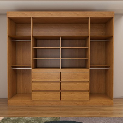 Guarda-Roupa Casal Luxúria 4 Portas 6 Gavetas Cinamomo - Panorama Móveis
