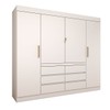 Guarda-Roupa Casal Luxúria 4 Portas 6 Gavetas Branco - Panorama Móveis