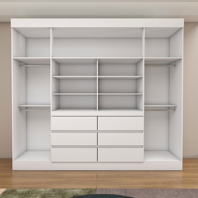 Guarda-Roupa Casal Luxúria 4 Portas 6 Gavetas Branco - Panorama Móveis