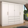 Guarda-Roupa Casal Luxúria 4 Portas 6 Gavetas Branco - Panorama Móveis