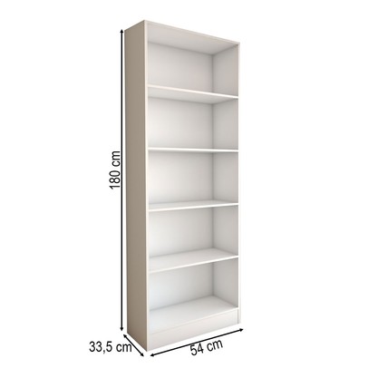 Estante para Livros Alexa 4 Prateleiras Branco - Panorama Móveis