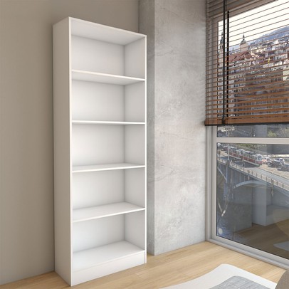 Estante para Livros Alexa 4 Prateleiras Branco - Panorama Móveis