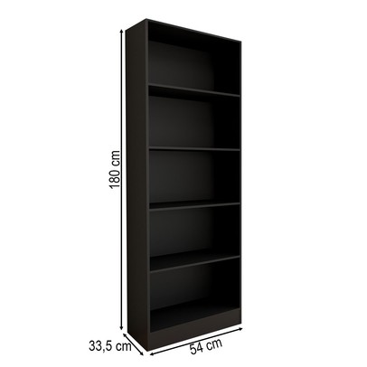 Estante para Livros Alexa 4 Prateleiras Preto - Panorama Móveis