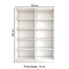 Estante para Livros Alexa 8 Prateleiras Branco - Panorama Móveis
