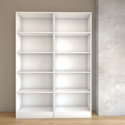 Estante para Livros Alexa 8 Prateleiras Branco - Panorama Móveis