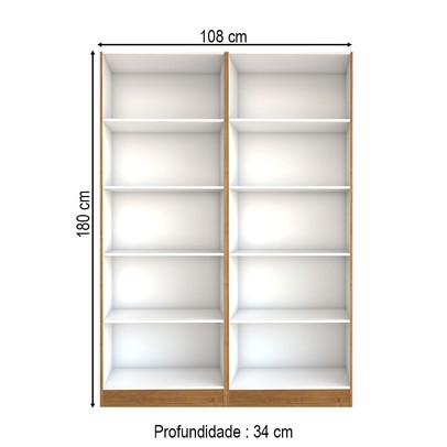 Estante para Livros Alexa 8 Prateleiras Cinamomo - Panorama Móveis