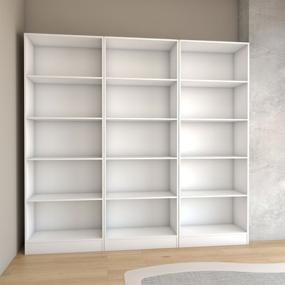 Estante para Livros Alexa 12 Prateleiras Branco - Panorama Móveis