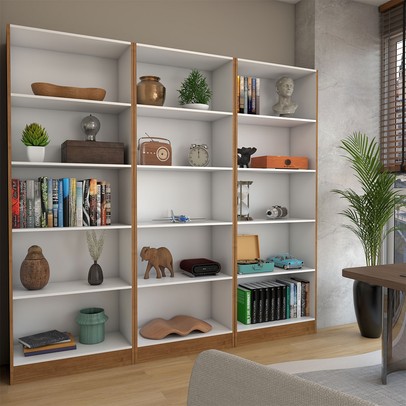 Estante para Livros Alexa 12 Prateleiras Cinamomo - Panorama Móveis