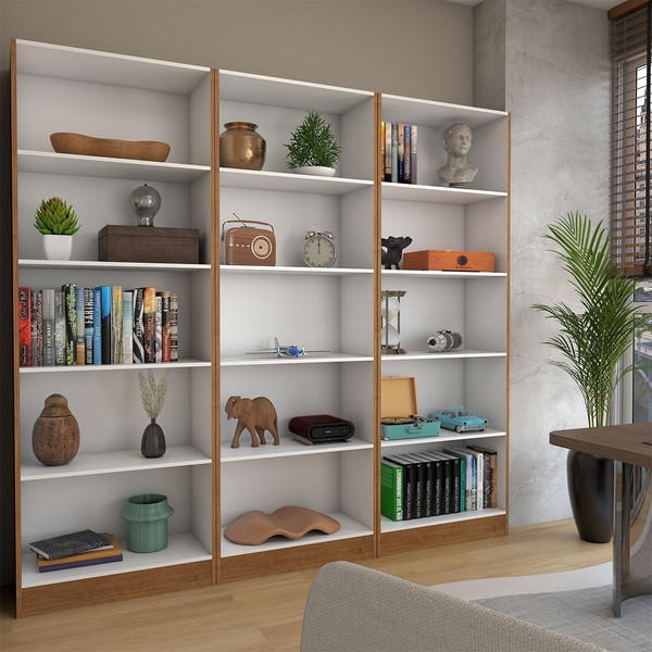 Estante para Livros Alexa 12 Prateleiras Cinamomo - Panorama Móveis