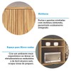 Armário de Cozinha Modulada com Balcão e Tampo 16 Portas 3 Gavetas Nice Fresado 100% Mdf Amêndoa/Chumbo - Pnr Móveis