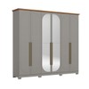 Guarda-Roupa Casal Americano Prime 6 Portas 6 Gavetas com Espelho Cinza/Nature - Henn