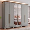 Guarda-Roupa Casal Americano Prime 6 Portas 6 Gavetas com Espelho Cinza/Nature - Henn