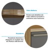 Armário de Cozinha Modulada com Balcão para Pia 13 Portas 2 Gavetas Xangai 100% Mdf com Vidro Reflecta Amêndoa/Chumbo - Pnr Móveis
