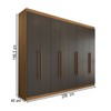 Guarda-Roupa Casal Ele e Ela 8 Portas 4 Gavetas 8 Prateleiras Chumbo/Cinamomo - Panorama Móveis