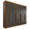 Guarda-Roupa Casal Ele e Ela 8 Portas 4 Gavetas 8 Prateleiras Chumbo/Cinamomo - Panorama Móveis