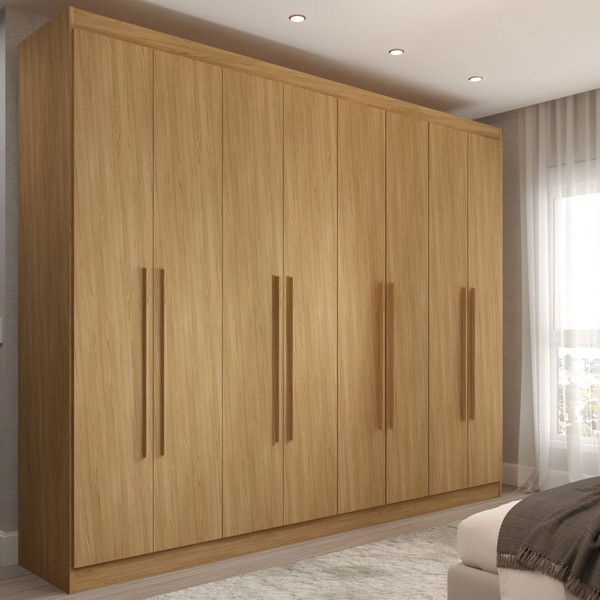 Guarda-Roupa Casal Ele e Ela 8 Portas 4 Gavetas 8 Prateleiras Cinamomo - Panorama Móveis
