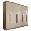 Guarda-Roupa Casal Ele e Ela 8 Portas 4 Gavetas 8 Prateleiras Off White/Cinamomo - Panorama Móveis
