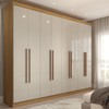 Guarda-Roupa Casal Ele e Ela 8 Portas 4 Gavetas 8 Prateleiras Off White/Cinamomo - Panorama Móveis