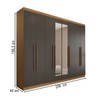 Guarda-Roupa Casal Ele e Ela 8 Portas 4 Gavetas com Espelho Chumbo/Cinamomo - Panorama Móveis