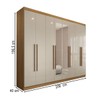 Guarda-Roupa Casal Ele e Ela 8 Portas 4 Gavetas com Espelho Off White/Cinamomo - Panorama Móveis